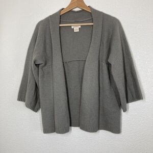 Sundance Sweater Womens Large Gray 100% Cashmere Open Front Kimono Cardigan Knit